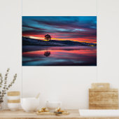 黄金の時は木が体に映る ポスター (キッチン)