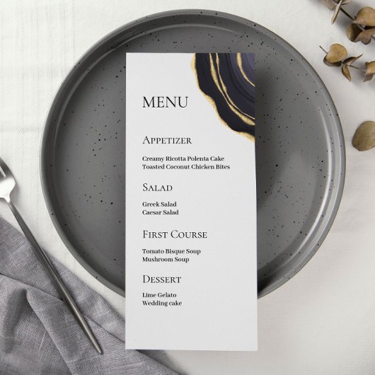 黄金の暗灰色の瑪瑙 メニュー