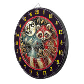 黄金の月の下で赤いラクーンが輝く ダーツボード (正面右)