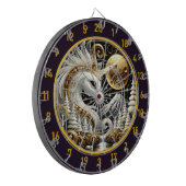 黄金の月の下に白い一角獣(ユニコーン)が輝く ダーツボード (正面左)