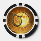 黄金の月の天のハープ ポーカーチップ (正面)