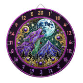 黄金の月光の下で吠える狼 ダーツボード (正面)