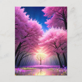 黄金の木の魔法の輝き ポストカード