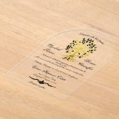 黄金の木は永遠に洗練さ結婚れた アクリル招待状 (レイダウン)