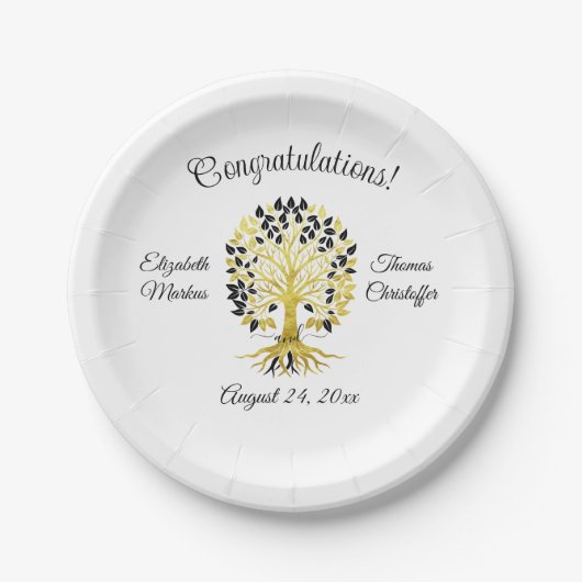 黄金の木は永遠に洗練さ結婚れた ペーパープレート (正面)