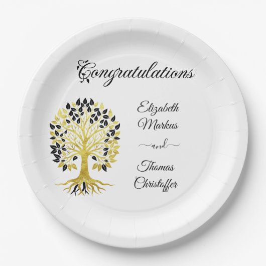 黄金の木は永遠に洗練さ結婚れた ペーパープレート (正面)
