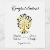 黄金の木は永遠に洗練さ結婚れた ワインラベル (シングルラベル)