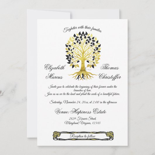 黄金の木は永遠に洗練さ結婚れた 招待状 (正面)