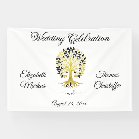 黄金の木は永遠に洗練さ結婚れた 横断幕 (横)