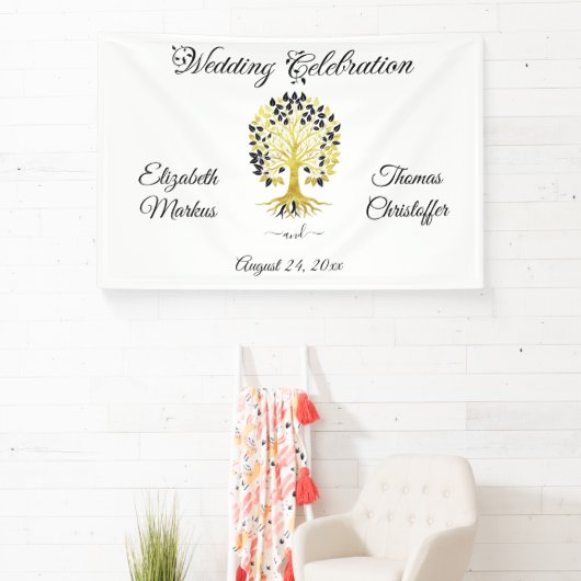 黄金の木は永遠に洗練さ結婚れた 横断幕 (インサイチュ)