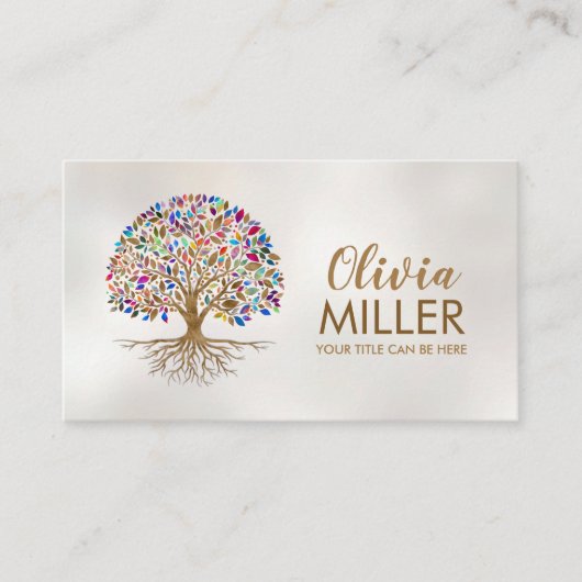 黄金の木 – カラフル葉 名刺 (正面)