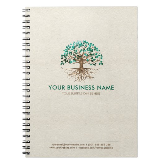 黄金の木 – ヤグドラシル – マラカイト葉 ノートブック (正面)