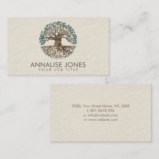 黄金の木 – ヤグドラシル – 大理石葉の木 名刺 (正面/裏面)