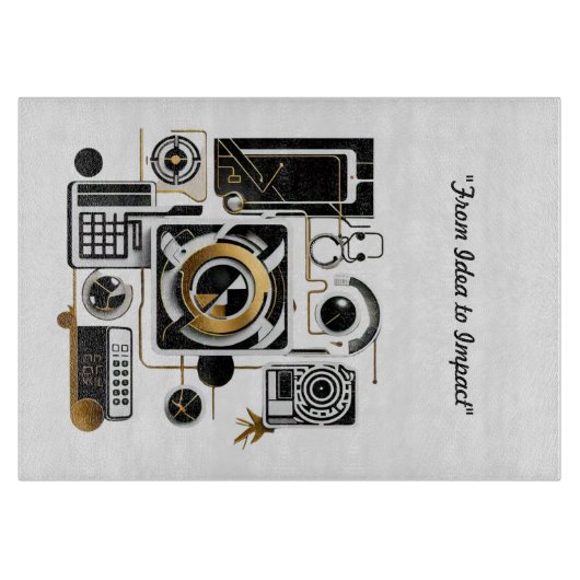 『黄金の未来的デザイン』 カッティングボード (正面)