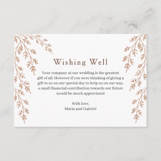 黄金の枝。良シンプルく願うエアイ結婚ズ エンクロージャーカード (正面)