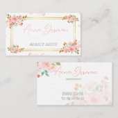 黄金の枠と花を持つ美しいデザイン コーリングカード (正面/裏面)