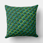 黄金の格子の下のエメラルドのような緑？ クッション (裏面)
