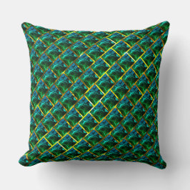 黄金の格子の下のエメラルドのような緑？ クッション