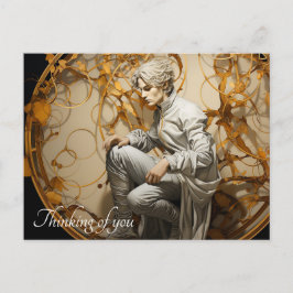 黄金の森の中の絵画人 ポストカード