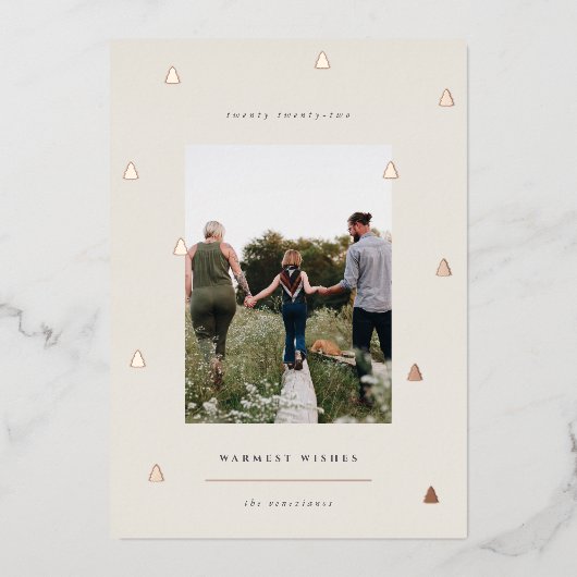 黄金の森 |クリスマスエレガントの写真 箔シーズンカード (正面)