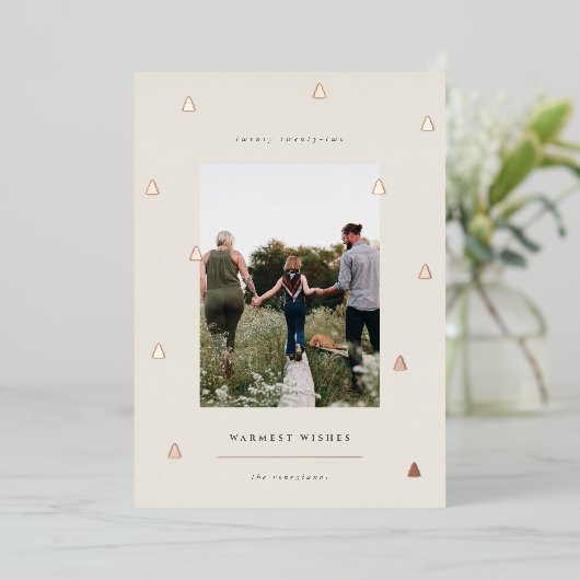 黄金の森 |クリスマスエレガントの写真 箔シーズンカード (立ち正面)