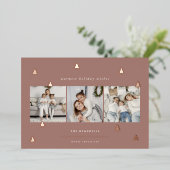 黄金の森 |クリスマスエレガント写真コラージュ 箔シーズンカード (立ち正面)