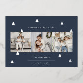 黄金の森 |クリスマスエレガント写真コラージュ 箔シーズンカード (正面)