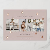 黄金の森 |クリスマスエレガント写真コラージュ 箔シーズンカード (正面)