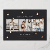 黄金の森 |クリスマスエレガント写真コラージュ 箔シーズンカード (正面)