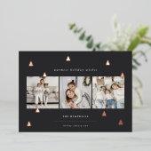 黄金の森 |クリスマスエレガント写真コラージュ 箔シーズンカード (立ち正面)