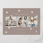 黄金の森 |クリスマスエレガント写真コラージュ 箔シーズンカード (正面)