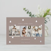 黄金の森 |クリスマスエレガント写真コラージュ 箔シーズンカード (立ち正面)