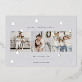 黄金の森 |クリスマスエレガント写真コラージュ 箔シーズンカード (正面)