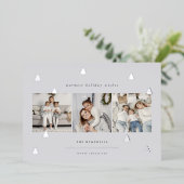 黄金の森 |クリスマスエレガント写真コラージュ 箔シーズンカード (立ち正面)