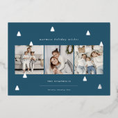 黄金の森 |クリスマスエレガント写真コラージュ 箔シーズンカード (正面)