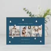 黄金の森 |クリスマスエレガント写真コラージュ 箔シーズンカード (立ち正面)