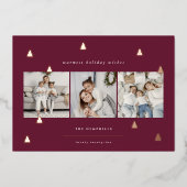 黄金の森 |クリスマスエレガント写真コラージュ 箔シーズンカード (正面)