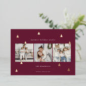 黄金の森 |クリスマスエレガント写真コラージュ 箔シーズンカード (立ち正面)