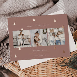 黄金の森 |クリスマスエレガント写真コラージュ 箔シーズンカード