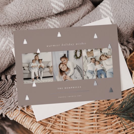 黄金の森 |クリスマスエレガント写真コラージュ 箔シーズンカード