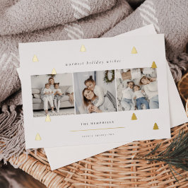 黄金の森 |クリスマスエレガント写真コラージュ 箔シーズンカード