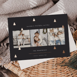 黄金の森 |クリスマスエレガント写真コラージュ 箔シーズンカード