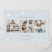 黄金の森 |クリスマスエレガント写真コラージュ 箔シーズンカード (正面)