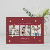 黄金の森 |クリスマスエレガント写真コラージュ 箔シーズンカード (立ち正面)