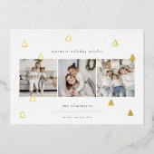 黄金の森 |クリスマスエレガント写真コラージュ 箔シーズンカード (正面)