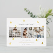 黄金の森 |クリスマスエレガント写真コラージュ 箔シーズンカード (立ち正面)