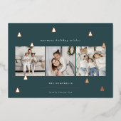 黄金の森 |クリスマスエレガント写真コラージュ 箔シーズンカード (正面)