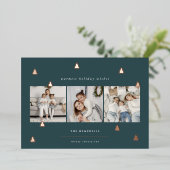 黄金の森 |クリスマスエレガント写真コラージュ 箔シーズンカード (立ち正面)