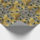 黄金の樹皮に咲くオーストラリア産のレザーウッドの花 ラッピングペーパー (角)