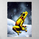 黄金の毒のカエルと雪 | AIアートポスター ポスター (正面)